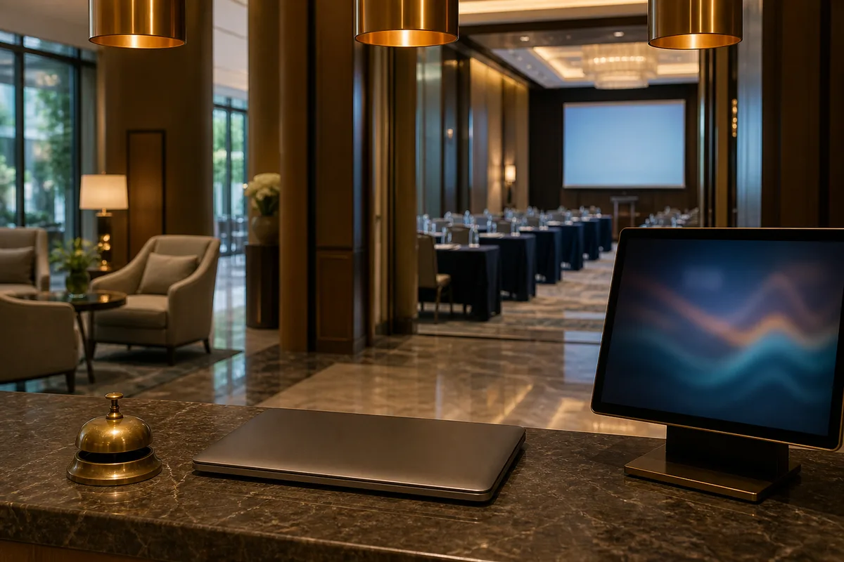 Salle de réunion d&rsquo;hôtel équipée pour un séminaire d&rsquo;entreprise